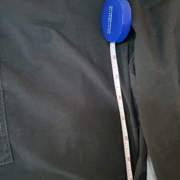 WonderWink Black Scrub Set with Pink Accents. Large top and X-Large flare pant. - Picture 4 of 5